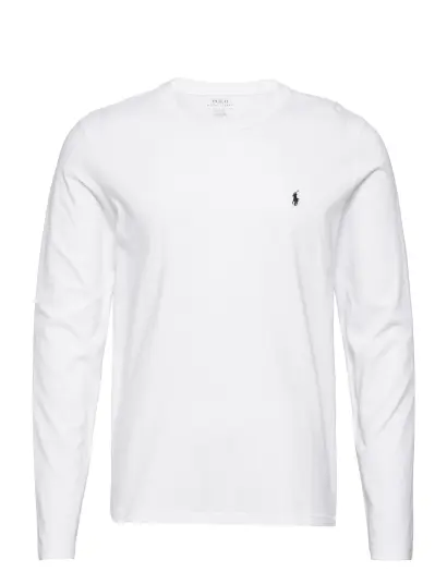 Polo Ralph Lauren Liquid Cotton Long Sleeve Crew Neck Tee White Polo Ralph Lauren Liquid Cotton Long Sleeve Crew Neck Tee White