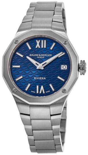 Baume & Mercier Dameklokke M0A10727 Riviera Blå/Stål Ø33 mm