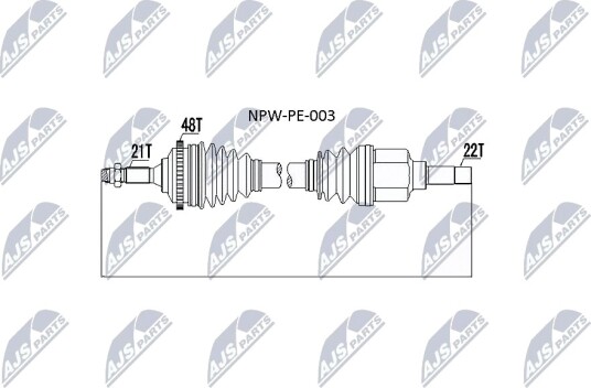 Nty Drivaksel NTY NPW PE 003 Nty Drivaksel NTY NPW PE 003