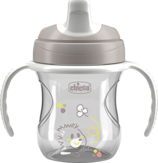Chicco Treningskopp Med Håndtak 200 ml Dryppfri BPA-fri 6+Mnd Grå