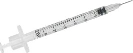 KD Ject III sprøyte m. kanyle 0,3ml 30Gx5/16" 0,3x8mm steril   100 stk.