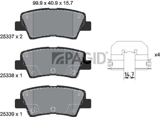 PAGID T2295N Bremseklosser