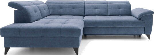 Inferne 5 seters Sofa med Sjeselong   Mørkeblå