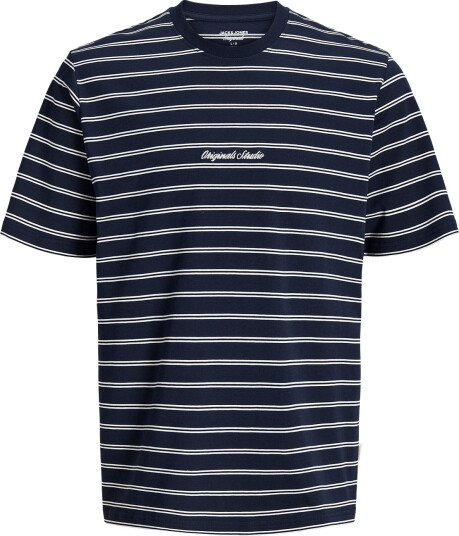 Jack & Jones Jornorrebro Stripe Tee Ss Cn Ln Navy S