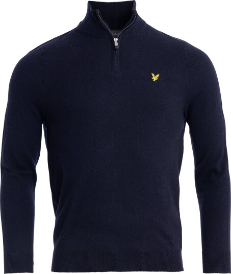 Lyle & Scott Lambswool Blend Quarter Zip Jumper Golfgenser herre Dark Navy X Large Lyle & Scott Lambswool Blend Quarter Zip Jumper Golfgenser herre Dark Navy X Large
