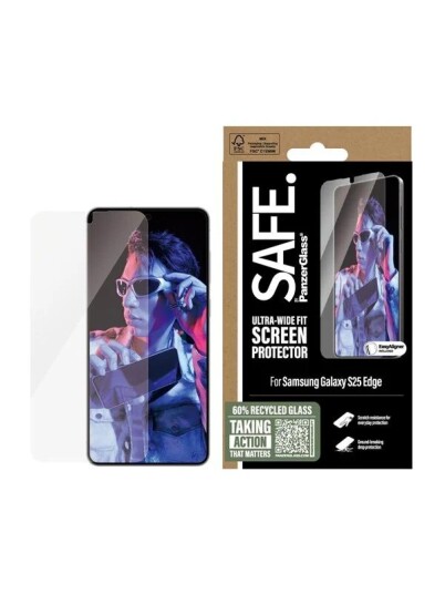PanzerGlass SAFE Skjermbeskytter for Samsung S25 Edge - Ultrabred Passform