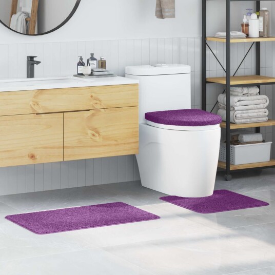 Anti skli baderomsmatte sett 3 pcs Lilla 50 x 50 cm PP Anti skli baderomsmatte sett 3 pcs Lilla 50 x 50 cm PP