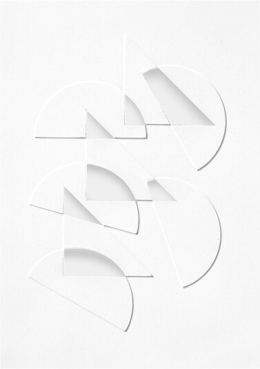 MOEBE Relief kunstverk half moons & triangles 14,8 x 21 cm Off White