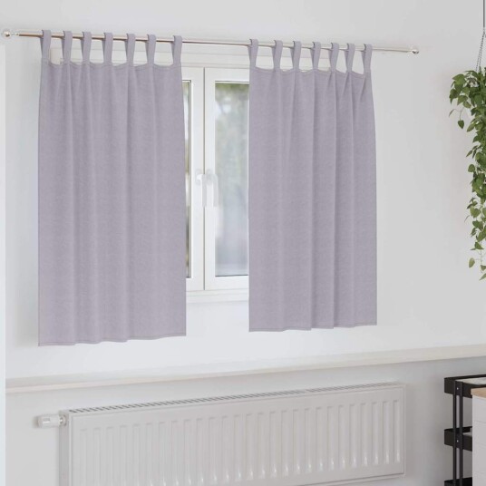 Gardiner med gardiner 2 pcs Metall grå 140x140cm Polyester