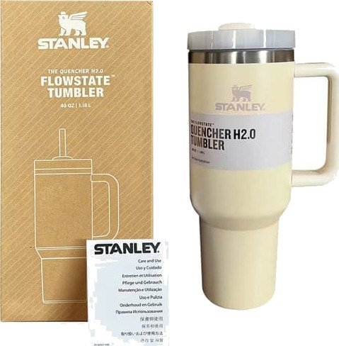 Termokopp Stor 1,2L i rustfritt stål med håndtak og for bilreiser Beige
