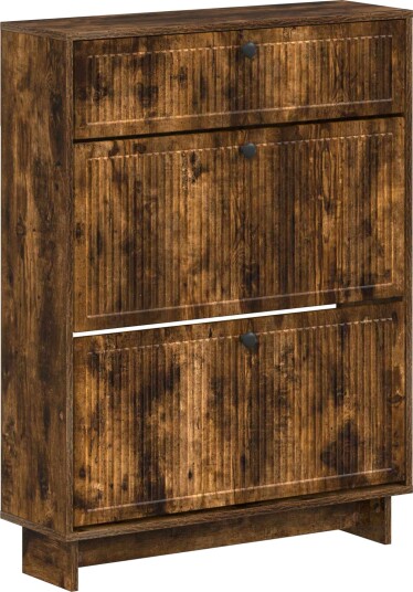 vidaXL Sko Skap EDE 78 x 24 x 103 cm Konstruert tre Røkt Eik