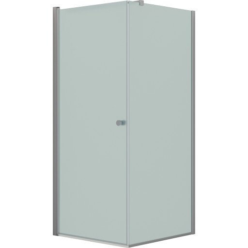 Dansani Match dusjhjørne, modell A+D, dør og vegg, 87x87 cm, frostet glass, satin profil