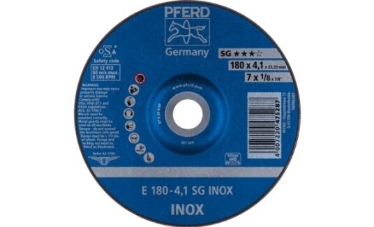 Pferd E 180 4,1 Sg Inox Metall 8500 Rpm 18 Cm 4,1 Mm 10 Stykker Pferd E 180 4,1 Sg Inox Metall 8500 Rpm 18 Cm 4,1 Mm 10 Stykker