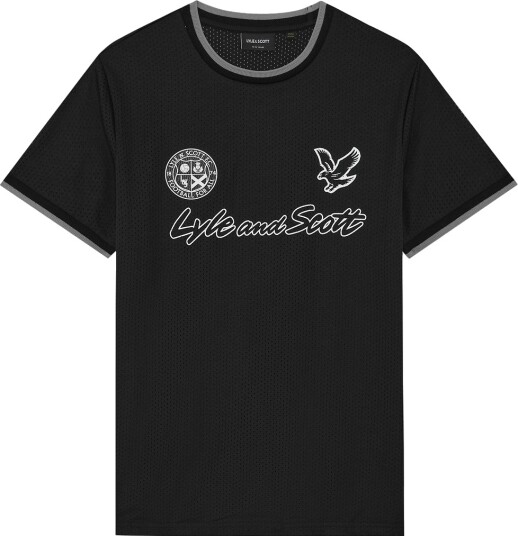 Lyle & Scott Printed Airtex T Shirt Black 140 146