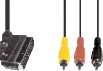 E+P Vc 119 1,5 M Scart 21-Pin 3 X Rca Sort Hankjønn/Hankjønn