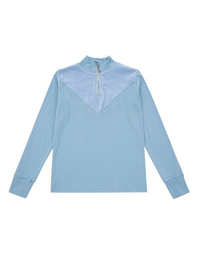 Woolland Sirdal Half Zip Genser Barn Light Sky 122 128