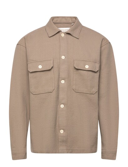 Jack & Jones Jorupstate Texture Overshirt Ls   Beige   XL
