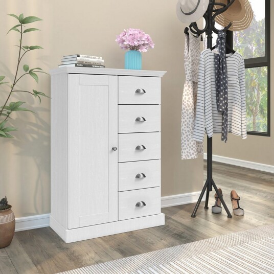 Kommode Motala 75x35x110 cm Hvit 75x35x110 cm Hvit