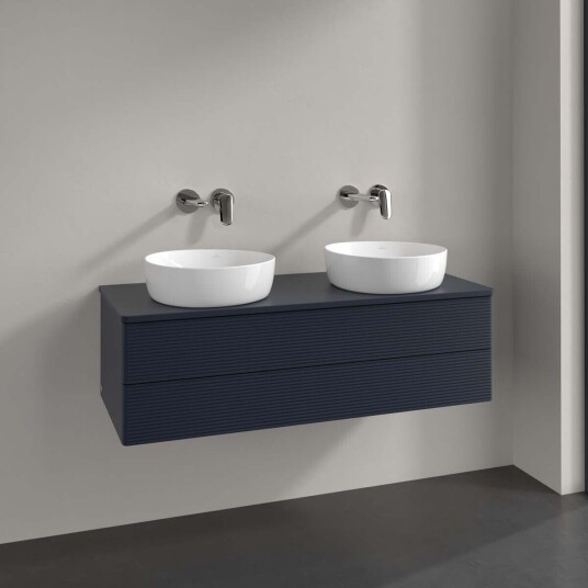 Villeroy & Boch  Antao Servantskap med 2 skuffer 120x50x36 cm m/lys Blå Matt
