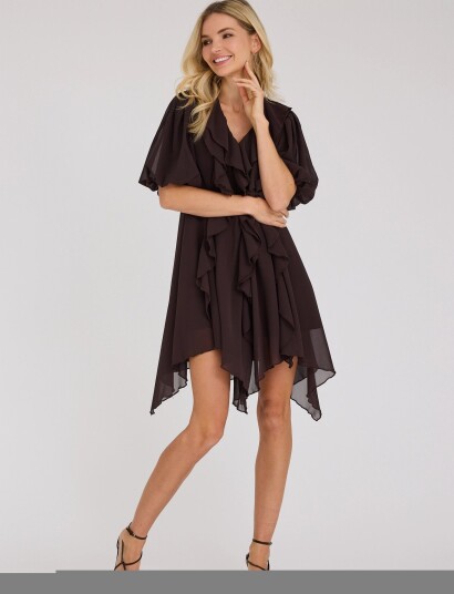 A View Flouncy Dress Brown 36