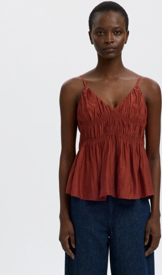 Selected Slfjackie Strap Top B   Burgundy   36