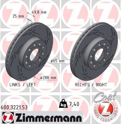 Bremseskive ZIMMERMANN 600.3221.53