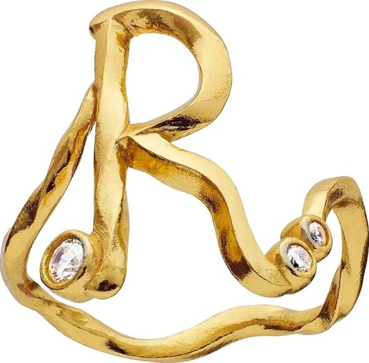 Maanesten R Alphabet Ring Gold 53