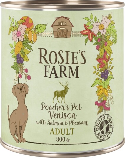 Rosie'S Farm Våtfôr Adult Vilt & Fasan Med Laks 24 X 800 G