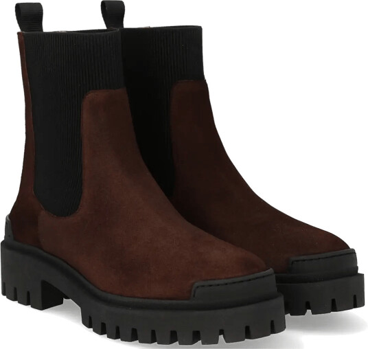 ANGULUS Booties Flat With Elastic Brown 35