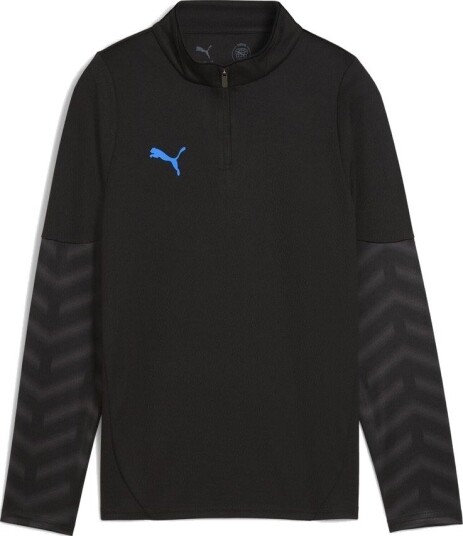 PUMA Treningsskjorte IndividualCUP 1/4 glidelås PUMA Svart/Ultra Blue Barn størrelse 140 cm