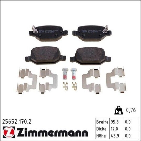 Bremseklosser ZIMMERMANN 25652.170.2