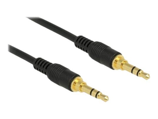 Delock 1 m Lydkabel 3.5 mm Gullbelagt Hankjønn Svart