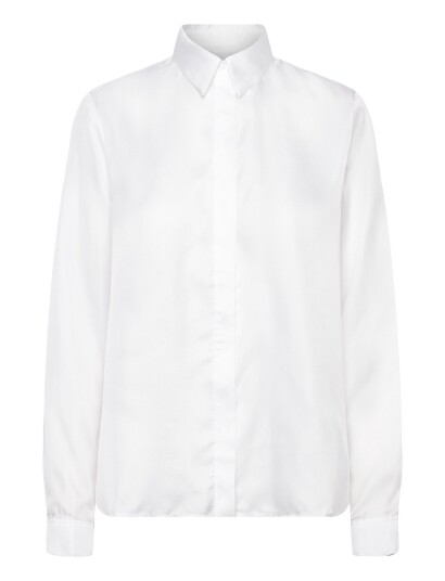 Ahlvar Gallery Mia Silk Twill Shirt White L