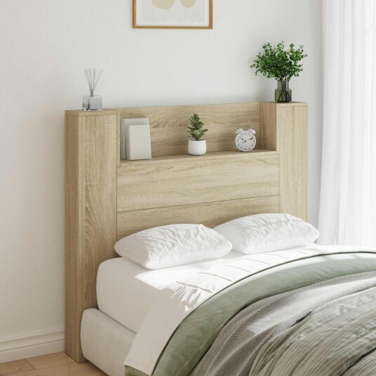 Hodegavlskap med LED med hylle Sonoma 120 x 16,5 x 103,5 cm