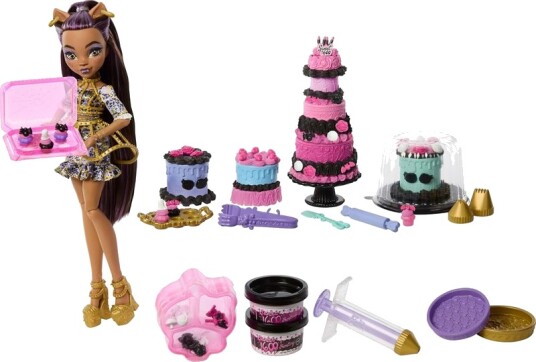 Monster High Scary Sweet Cake Kit med Clawdeen Wolf Dukke   20+ Tilbehør 4+år