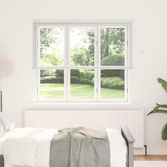 Vindu Persienne med gardiner Manual Hvit Aluminium