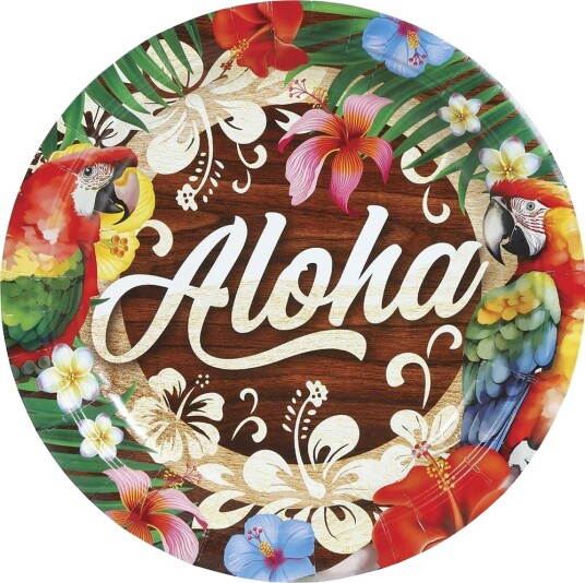 6 stk Papptallerkener 23 cm - Aloha