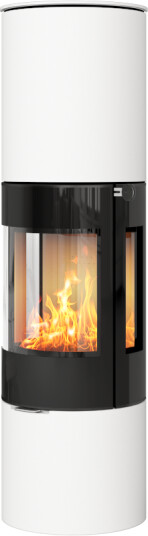 Rais Viva l 160 hvit vedovn med sideglass og glassdør