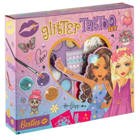 Besties Glitter Tattoo Set 140039 Besties Glitter Tattoo Set 140039