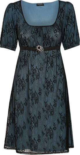 Vive Maria Rockabilly Middellang kjole Regency Dress XS til S Damer blå svart