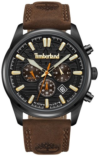 Timberland Herreklokke TDWGF0009603 Classic Sort/Lær Ø45 mm Timberland Herreklokke TDWGF0009603 Classic Sort/Lær Ø45 mm