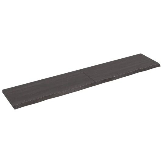 vidaXL Vegghylle m?rkegr? 200x40x4 cm behandlet heltre eik