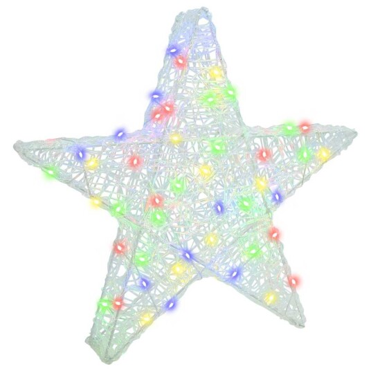  3D Stjerne med 50 LED Flerfarget 55 x 53,5 x 10 cm Akryl