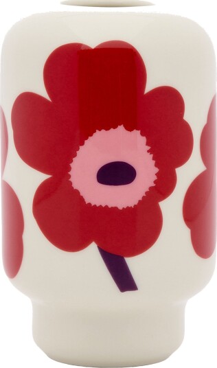 Marimekko Unikko keramikkvase 14 cm, cranberry/pink