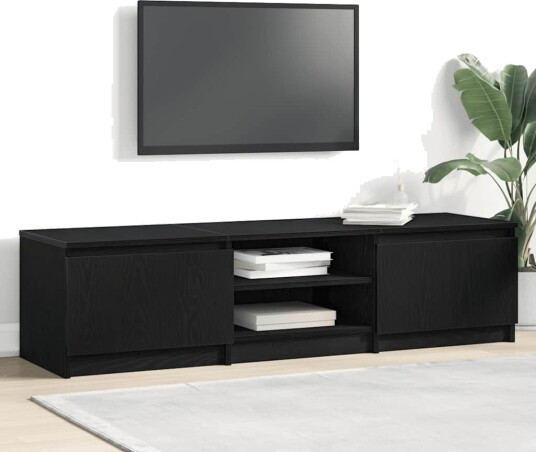 vidaXL TV-skap svart eik 140x40x36 cm konstruert tre vidaXL TV-skap svart eik 140x40x36 cm konstruert tre