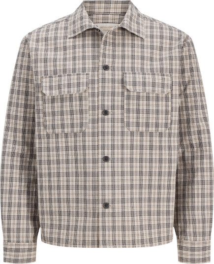 Jack & Jones Jornorrebro Check Overshirt Ls Grey XXL