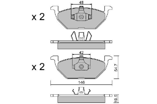 Bremseklosser AISIN BPVW-1008