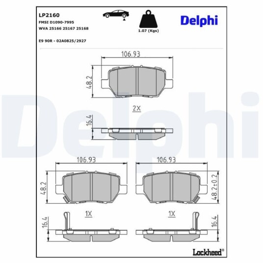 Bremseklosser DELPHI LP2160 Bremseklosser DELPHI LP2160
