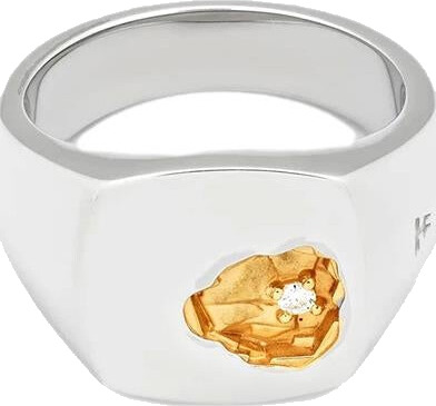 Tom Wood Jewellery Mined Ring Small Diamond Ring Sølv  female 56