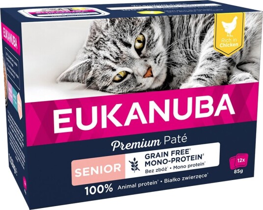 Eukanuba Kornfritt Kattemat Senior Kyllingpaté 12 x 85 g Eukanuba Kornfritt Kattemat Senior Kyllingpaté 12 x 85 g